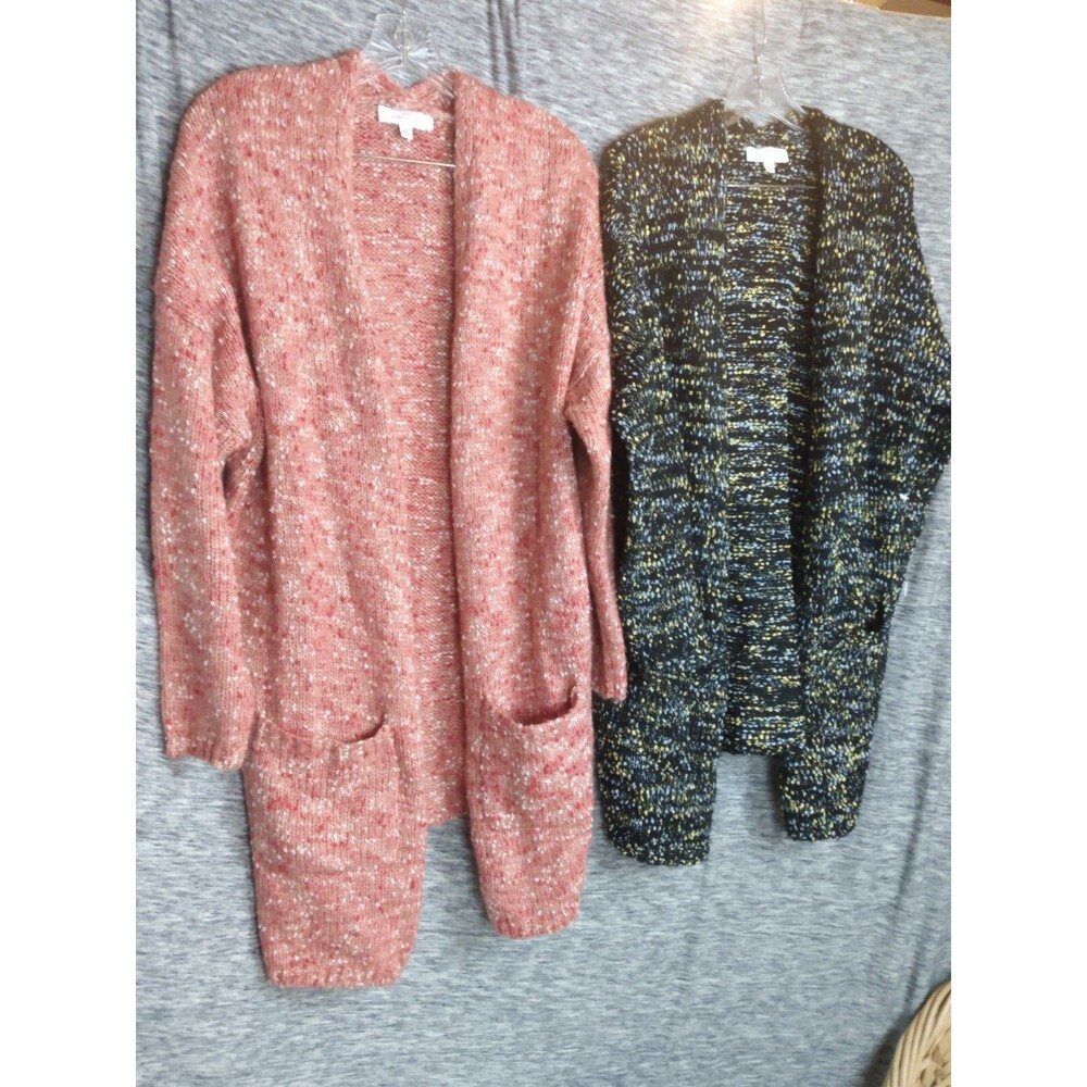 {2} Women’s Sz 1X New Directions Open Front Knit Cardigan Sweaters